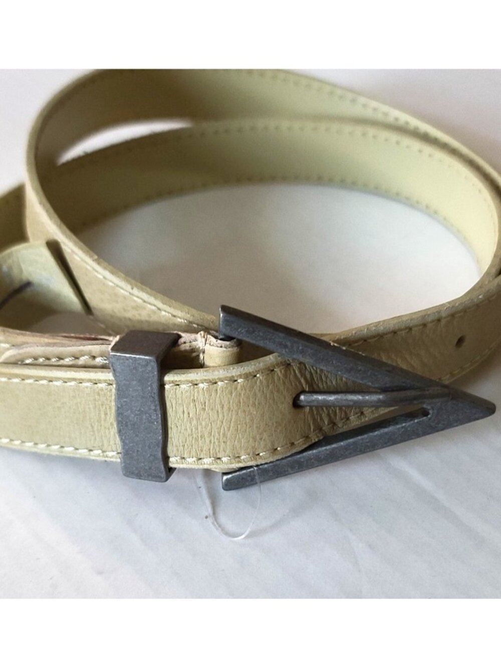 Free People On Point Leather Belt Taupe M/L Rustic Artisan Boho Classic NWOT - Picture 4 of 10